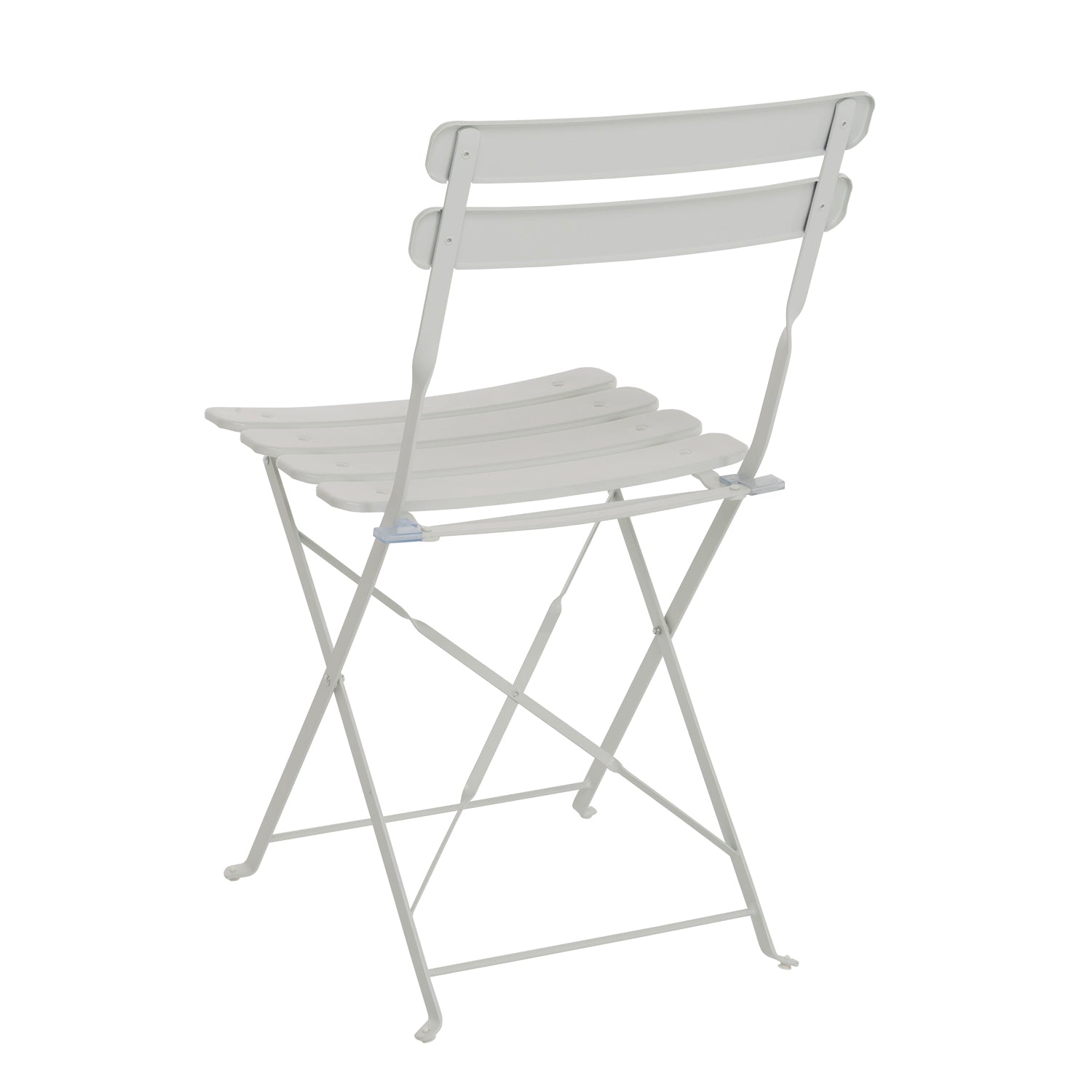 VESTIAMO CASA GIARDINO - Set giardino Bistrot tavolo 60x60 cm e 2 sedie pieghevoli in acciaio Bianco